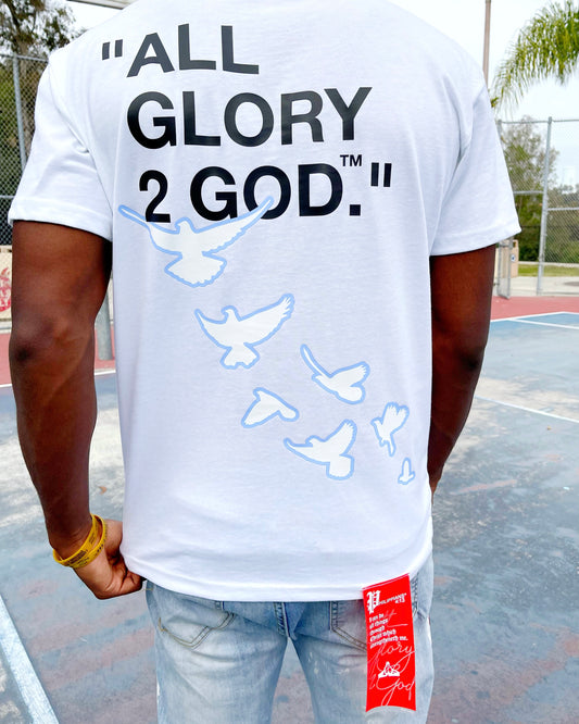 Baby Blue Flocka Doves Tee - All Glory To God Apparel @AG2G | Christian t shirts
