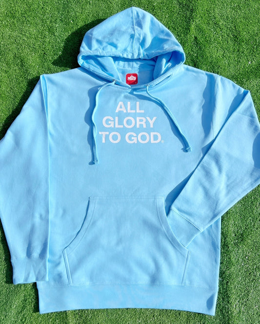 All Glory To God "Essential" Hoodie 'Sky Blue' | Christian apparel > Christian hoodies > Christian streetwear