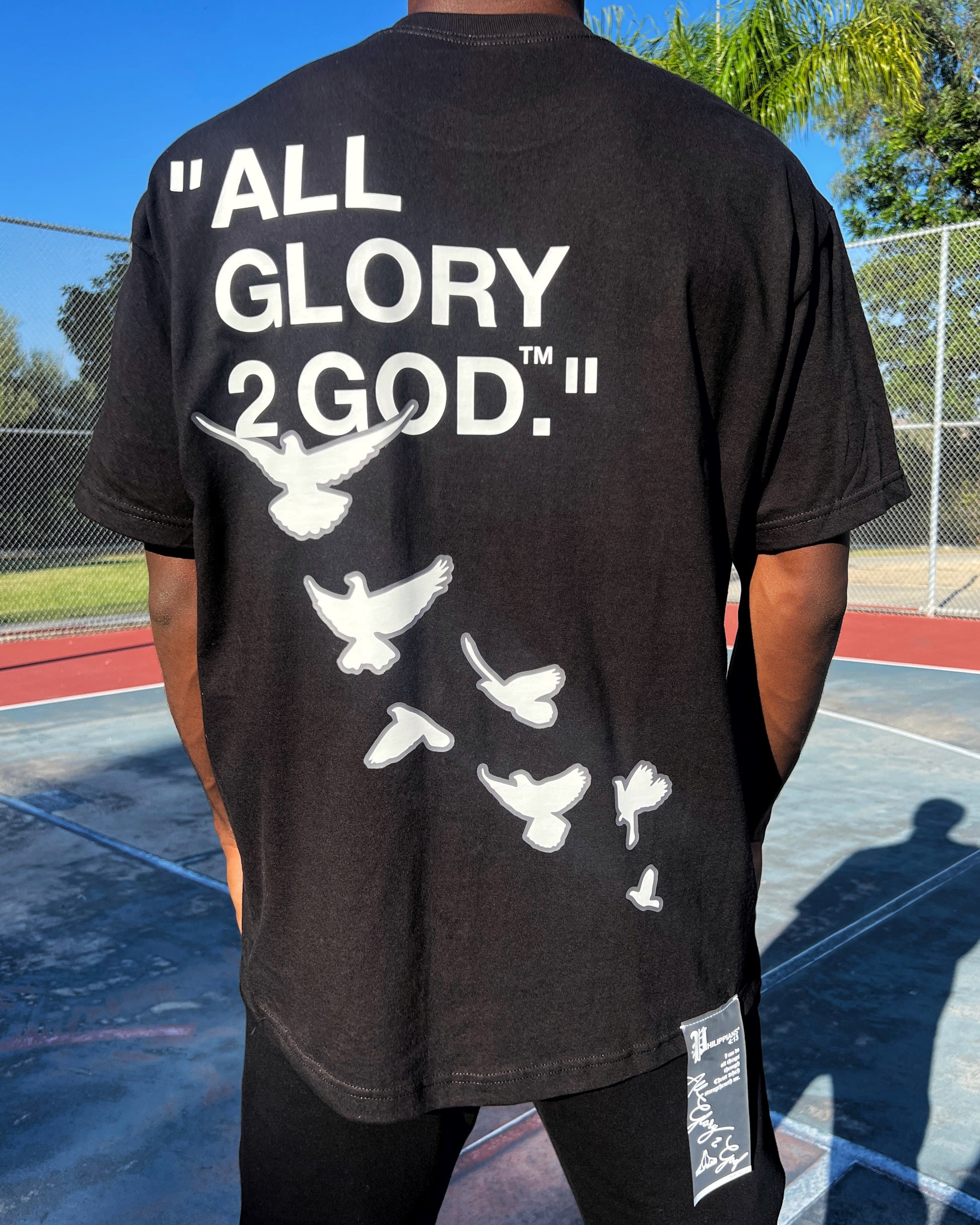 Off-BlackOnBlack Flocka Doves Tee - All Glory To God Apparel @AG2G | Christian t shirts