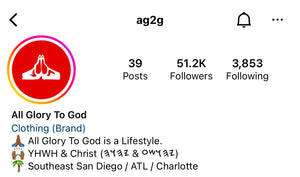 agtg  All glory to god Instagram - Christian clothing brand