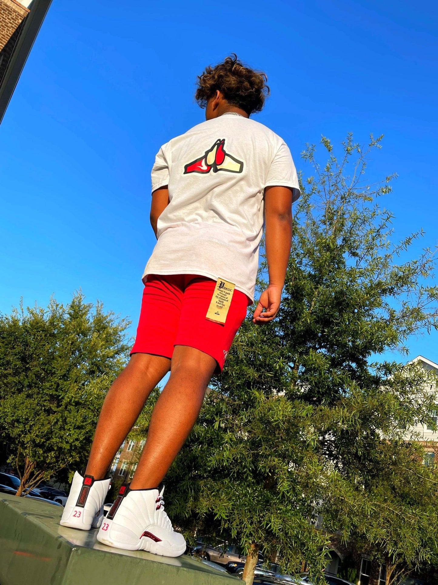 White / Red TwoToned Designer HangTag Tee - All Glory To God Apparel @AG2G